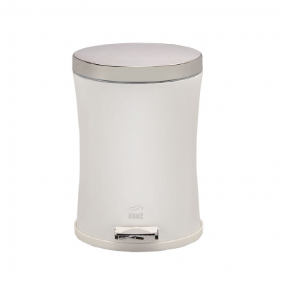 سطل پدالدار 14 لیتری کمر باریک Silent سفید در استیل سطل پدالدار 14 لیتری کمر باریک Silent سفید در استیل