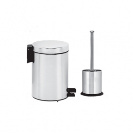 سرویس سطل 3لیتری سایلنت استیل و برس توالت استیل مشکی