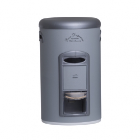 سطل برنج پیمانه دار نقره ای سمباده ای در پلیمری سطل برنج پیمانه دار نقره ای سمباده ای در پلیمری